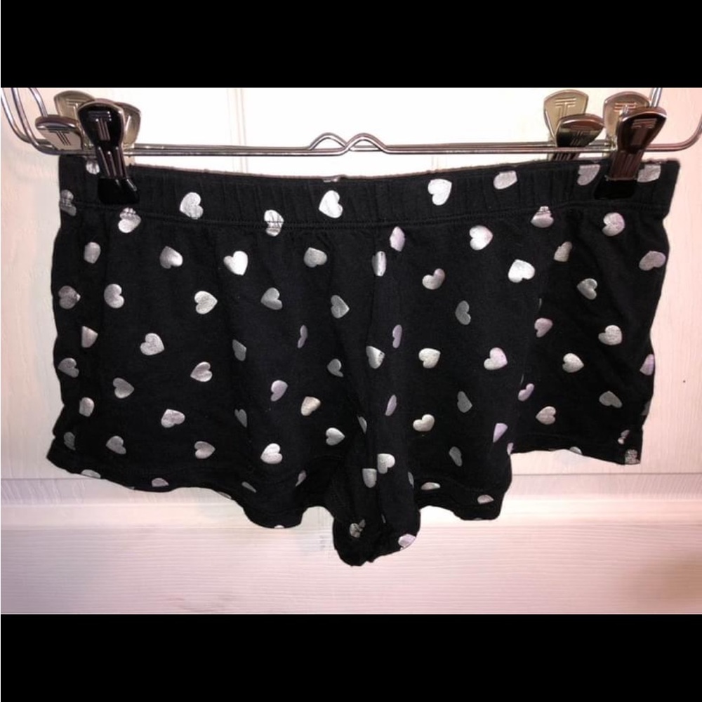 Women’s Forever 21 black/silver heart shorts SIZE SMALL PETIT